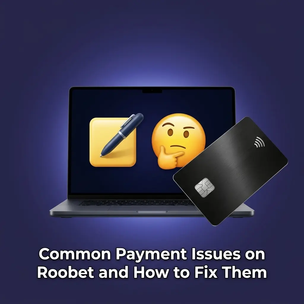 Roobet payment issues guide showing deposit, withdrawal, wallet, bonus, and network fee troubleshooting steps for UK players