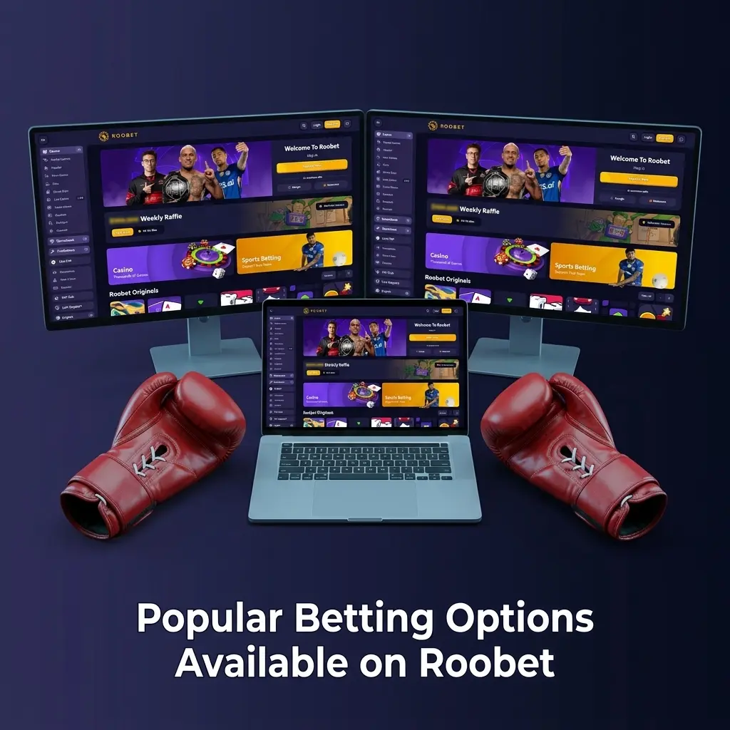 Roobet sportsbook interface showing popular betting options including pre-match and in-play accumulator selections