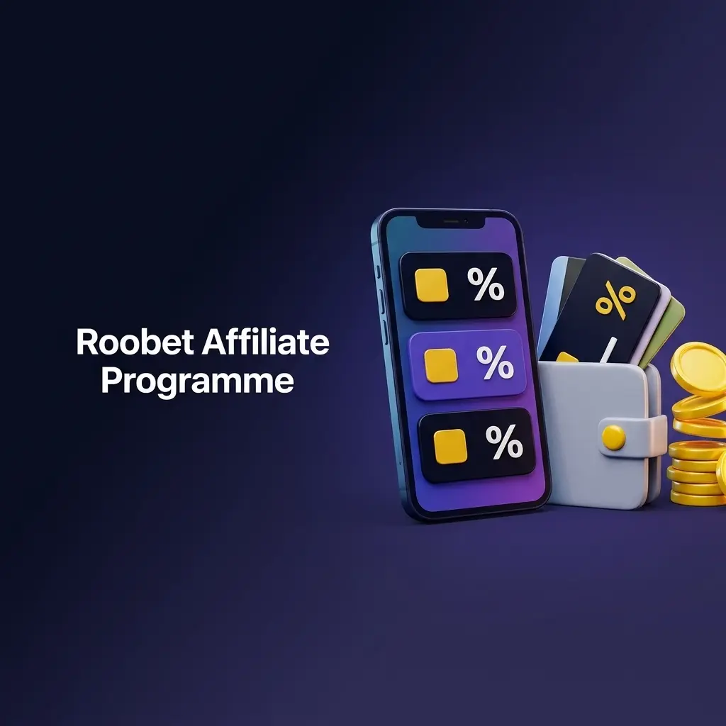 Roobet affiliate programme dashboard showing revenue share stats, crypto payouts, promo codes and real-time reporting tools