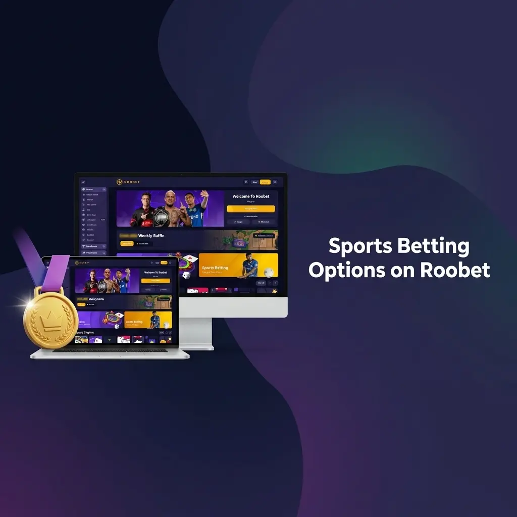 Roobet sportsbook showing pre-match and in-play betting markets for football, basketball, tennis and esports